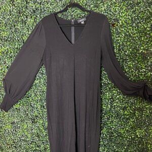 Karen Kane Black Long Sleeves v-Neck Knee Length Dress Size Large